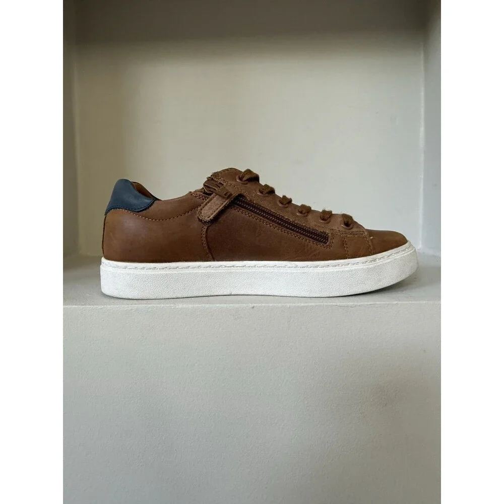 Geox Respira Womens Size 5 EU 37 Side Zip Sneakers Brown Black